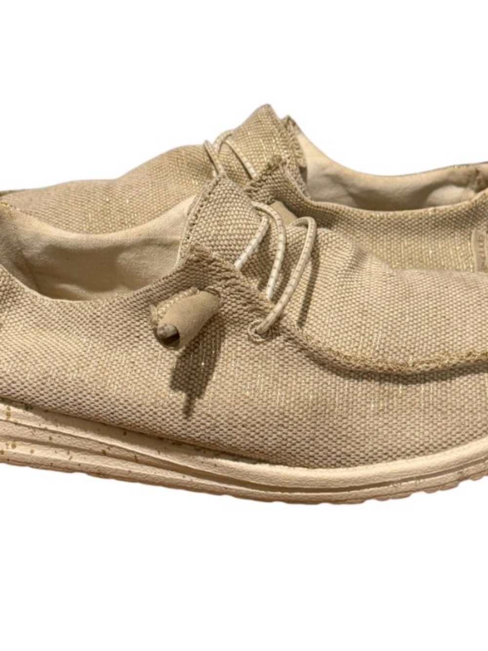 Hey Dude "Wendy Sox" Edition Women's Sz 9 Slip On Shoes Woven Heal Design